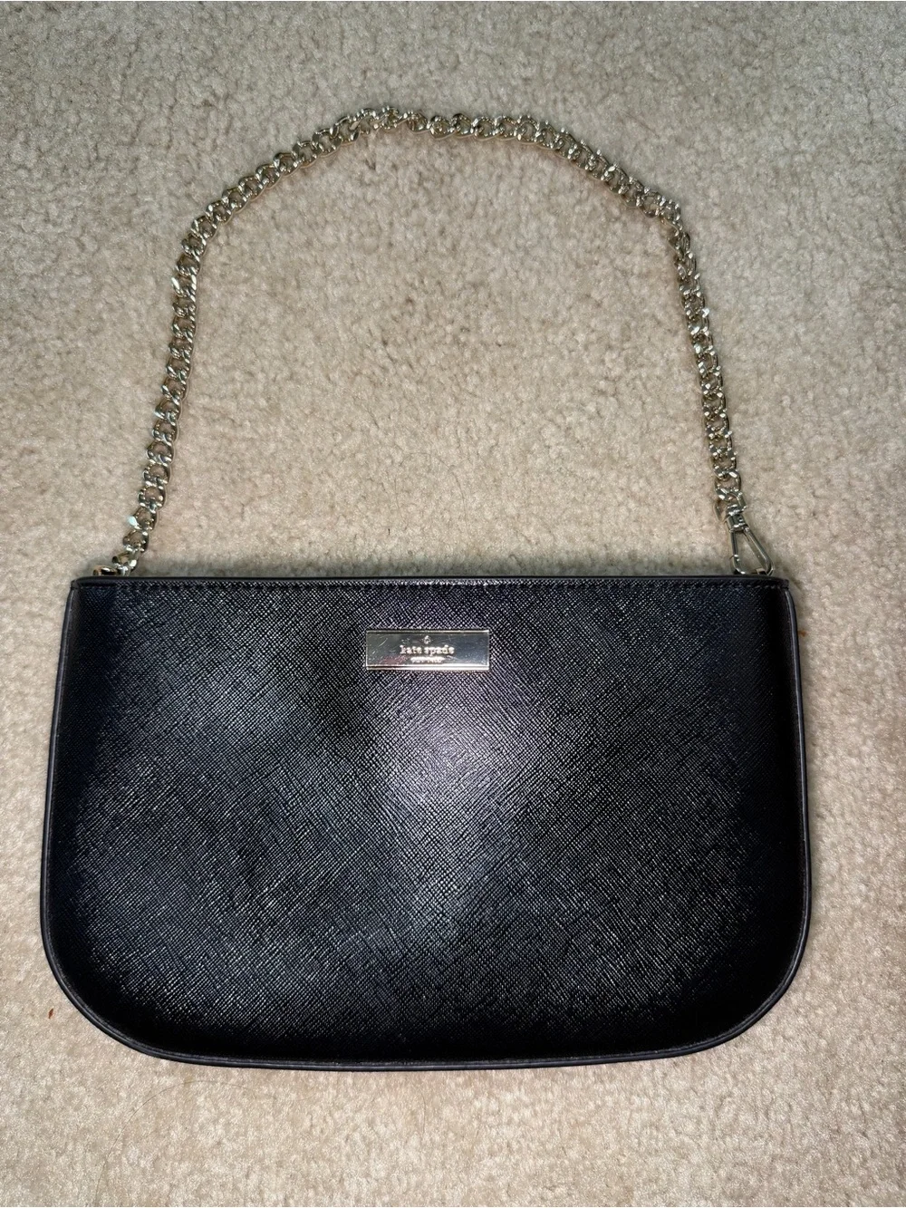 Kate Spade NY Kenzie Lilly Pochette chain straps matching card holder black